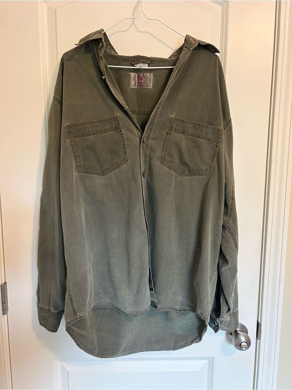Vintage The Territory Ahead 100% cotton- Mens Olive Green Button-Up Shirt